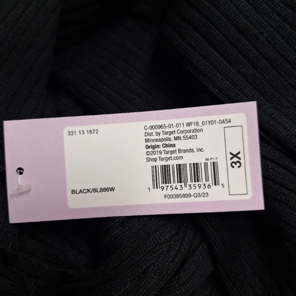 NWT! Women's Long Sleeve Bodycon Sweater Turtleneck Dress, Black - Picture 7 of 8